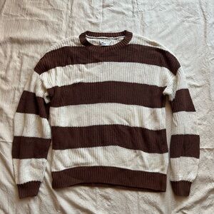 Hollister Chocolate and Cream Striped Sweater